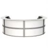 Linea Italia Curved Reception Desk with Counter, 4 Units, 142”W x 107”D, White