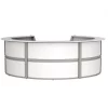 Linea Italia Curved Reception Desk with Counter, 5 Units, 142”W x 133”D, White