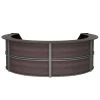 Linea Italia Curved Reception Desk with Counter, 4 Units, 142”W x 107”D, Mocha