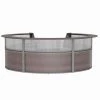 Linea Italia Curved Reception Desk 5 Units, Clear Panel, 142”W x 133”D, Mocha