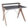 Lumisource Archer Desk in Walnut Wood with Grey Wood Top