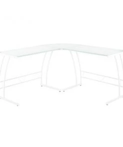 Lumisource Gamma Desk in Frosted White Glass and White Metal