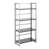 Lumisource Folia Bookcase in Silver Metal and Black Wood