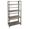 Lumisource Dakota Bookcase in Black Metal and Wood