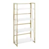 Lumisource Folia Bookcase in Gold Metal and White Wood