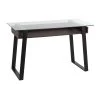 Lumisource Duke Desk in Black Metal, Walnut Wood, and Clear Glass