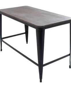 Lumisource Pia Desk in Black and Espresso