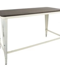 Lumisource Pia Desk in Vintage Cream and Espresso