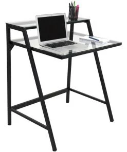 Lumisource 2-Tier Desk in Black and Clear