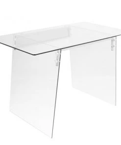 Lumisource Glacier Desk in Clear and Chrome