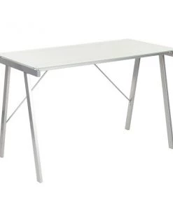 Lumisource Exponent Desk in White and Silver