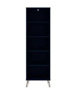 Manhattan Comfort Rockefeller Bookcase 2.0, Tatiana Midnight Blue