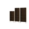 Manhattan Comfort Rockefeller 3-Piece Bookcases, Brown