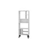 Manhattan Comfort Warren Tall Bookcase 1.0, White with Black Feet