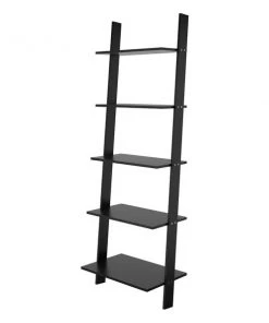 Manhattan Comfort Cooper Ladder Bookcase, Black