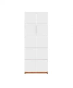 Manhattan Comfort Cornelia Tall Bookcase, White/Nature