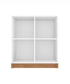 Manhattan Comfort Cornelia Low Bookcase, White/Nature
