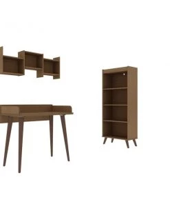 Manhattan Comfort Hampton 3- Piece Basic Home Office Set, Maple Cream