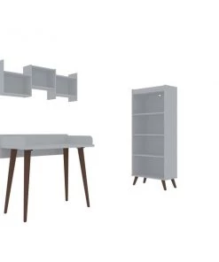 Manhattan Comfort Hampton 3- Piece Basic Home Office Set, White