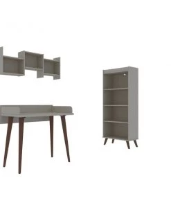 Manhattan Comfort Hampton 3- Piece Basic Home Office Set, Off White