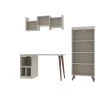 Manhattan Comfort Hampton 3- Piece Extra Storage Home Office Set, Off White