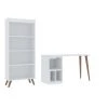 Manhattan Comfort Hampton 2- Piece Home Extra Storage Office Set, White