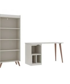 Manhattan Comfort Hampton 2- Piece Home Extra Storage Office Set, Off White