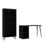Manhattan Comfort Hampton 2- Piece Home Extra Storage Office Set, Black