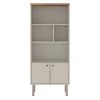 Manhattan Comfort Windsor Display Bookcase Cabinet, Off White and Nature
