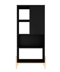 Manhattan Comfort Bowery Bookcase, Black and Oak
