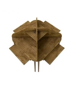 Manhattan Comfort Bradley 4-Piece Round Sectional Cubicle Desk, Rustic Brown