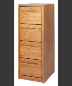 Contemporary 4 Drawer Vertical File Cabinet in Oak