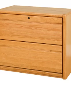 Contemporary 2 Drawer Lateral File in Medium Oak