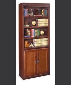 Huntington Club 6 Shelf Wood Bookcase in Vibrant Cherry
