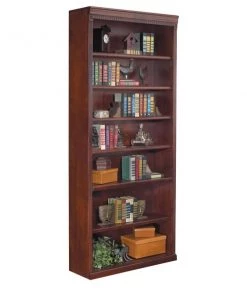Huntington Club 7 Shelf Bookcase in Vibrant Cherry