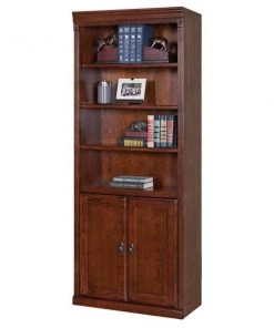 Huntington Oxford 6 Shelf Wood Bookcase in Burnished Brown