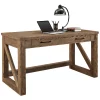 Avondale Writing Desk, 58" X 28" X 31", Ash solids and veneers Top, Weathered Oak