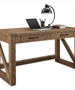 Avondale Writing Desk, 58" X 28" X 31", Ash solids and veneers Top, Weathered Oak
