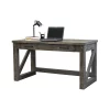 Avondale Writing Desk, 58" X 28" X 31", Ash solids and veneers Top, Weathered white