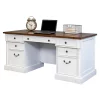 Durham Executive Desk in Weathered White
