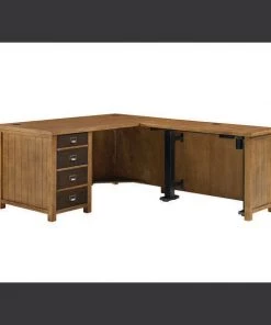 Heritage L-Shaped Desk With Electric Lift Return