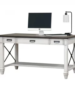 Hartford Writing Table, 60" X 31" X 31", solid lumber and veneers Top, Grey