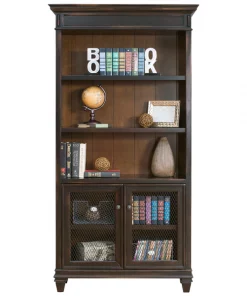 Hartford Library Bookcase in 2 Tone Distressed Black