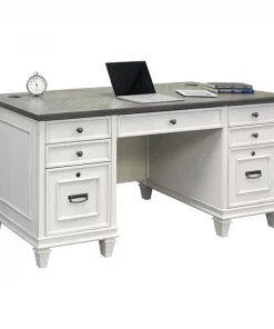 Hartford Double Pedestal Desk White
