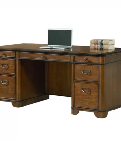 Kensington Double Pedestal Executive Desk in Warm Fruitwood