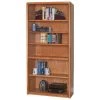 Contemporary Bookcase with 6 Shelves in Medium Oak