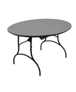 Mitylite Plastic Folding Table, Gray, 48In. Round