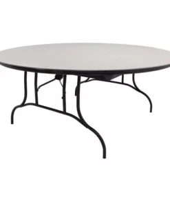 Mitylite Plastic Folding Table, Gray, 72In. Round