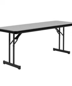 Mitylite Plastic Folding Table, Gray, 24 x 72 In.
