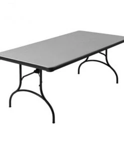 Mitylite Plastic Folding Table, Gray, 36 x 72 In.